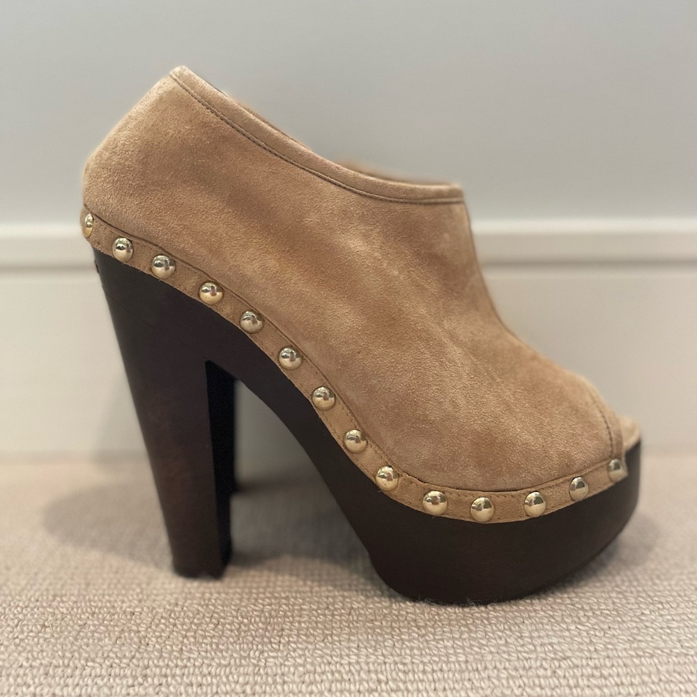 Jimmy Choo suede studded platform booties